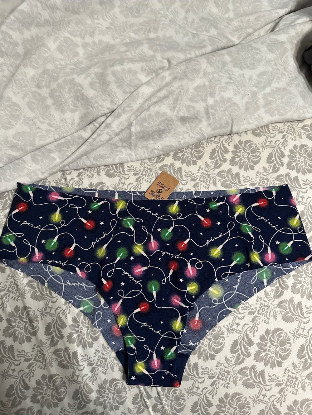 PINK Victoria's Secret Navy Kids' Holiday Light Print Bottoms. NEW W/TAGS